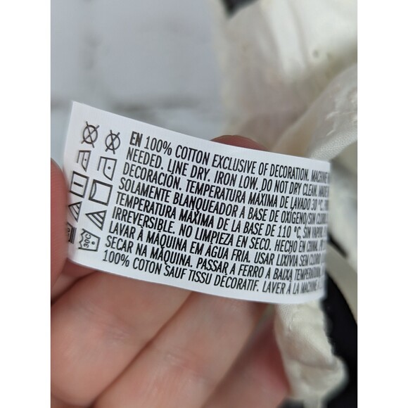 F21 Boho Babydoll Festival Cottage Summer Eyelet Flouncy Crop Top Jr. Large NWT - Picture 5 of 5